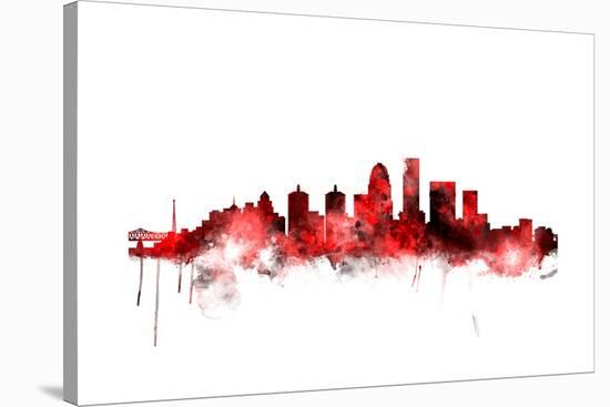 Louisville Kentucky City Skyline-Michael Tompsett-Stretched Canvas