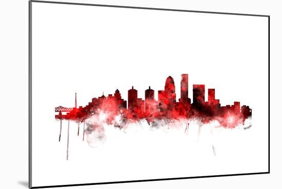 Louisville Kentucky City Skyline-Michael Tompsett-Mounted Art Print