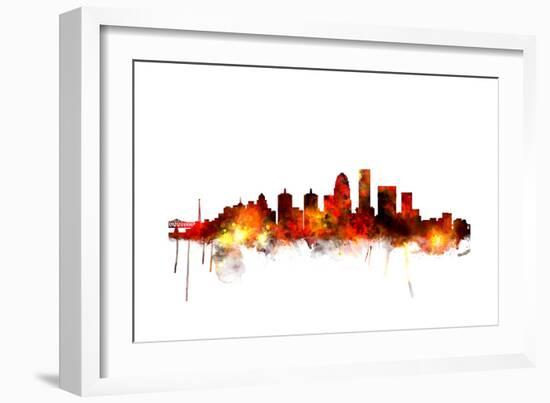 Louisville Kentucky City Skyline-Michael Tompsett-Framed Art Print