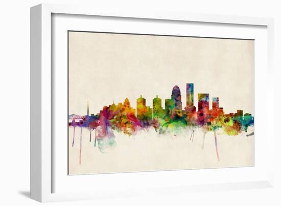 Louisville Kentucky City Skyline-Michael Tompsett-Framed Art Print