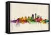 Louisville Kentucky City Skyline-Michael Tompsett-Framed Stretched Canvas