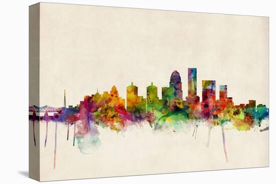 Louisville Kentucky City Skyline-Michael Tompsett-Stretched Canvas