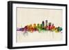 Louisville Kentucky City Skyline-Michael Tompsett-Framed Premium Giclee Print