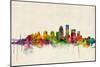 Louisville Kentucky City Skyline-Michael Tompsett-Mounted Premium Giclee Print