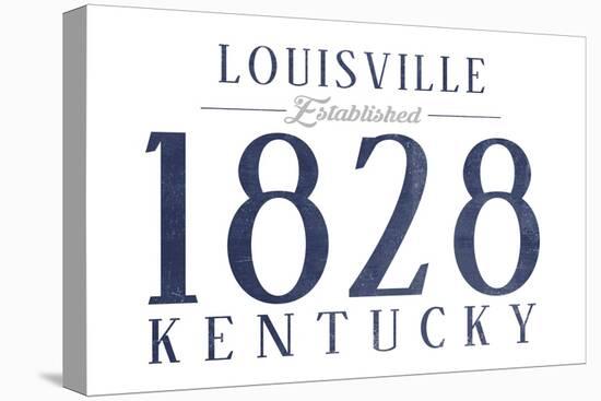 Louisville, Kentucky - Established Date (Blue)-Lantern Press-Stretched Canvas