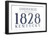 Louisville, Kentucky - Established Date (Blue)-Lantern Press-Framed Art Print