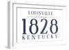 Louisville, Kentucky - Established Date (Blue)-Lantern Press-Framed Art Print