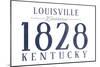 Louisville, Kentucky - Established Date (Blue)-Lantern Press-Mounted Art Print