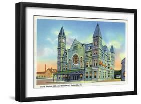 Louisville, Kentucky - Exterior View of Union Station-Lantern Press-Framed Art Print