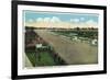 Louisville, Kentucky - Famous Churchill Downs on Derby Day Scene-Lantern Press-Framed Art Print