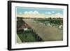 Louisville, Kentucky - Famous Churchill Downs on Derby Day Scene-Lantern Press-Framed Art Print