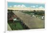 Louisville, Kentucky - Famous Churchill Downs on Derby Day Scene-Lantern Press-Framed Art Print