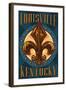 Louisville, Kentucky - Fleur de Lis-Lantern Press-Framed Art Print