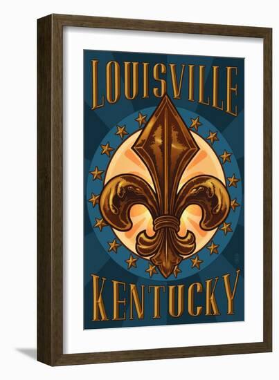 Louisville, Kentucky - Fleur de Lis-Lantern Press-Framed Art Print