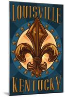 Louisville, Kentucky - Fleur de Lis-Lantern Press-Mounted Art Print