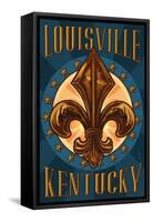 Louisville, Kentucky - Fleur de Lis-Lantern Press-Framed Stretched Canvas