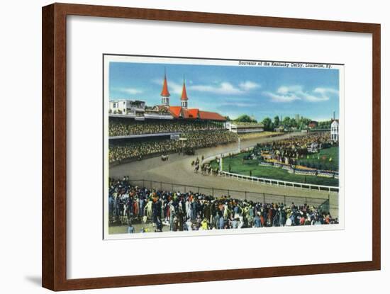 Louisville, Kentucky - General View of Crowds at the Kentucky Derby, c.1939-Lantern Press-Framed Art Print