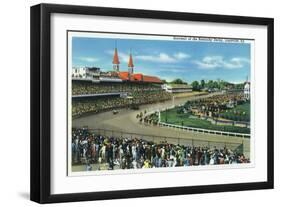 Louisville, Kentucky - General View of Crowds at the Kentucky Derby, c.1939-Lantern Press-Framed Art Print