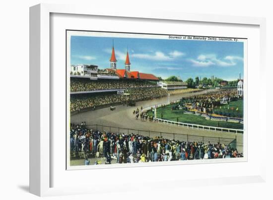 Louisville, Kentucky - General View of Crowds at the Kentucky Derby, c.1939-Lantern Press-Framed Art Print