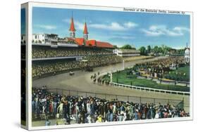 Louisville, Kentucky - General View of Crowds at the Kentucky Derby, c.1939-Lantern Press-Stretched Canvas
