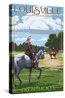 Louisville, Kentucky - Horse Riders-Lantern Press-Stretched Canvas