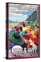 Louisville, Kentucky - Ladies Day at the Track Horse Racing-Lantern Press-Stretched Canvas
