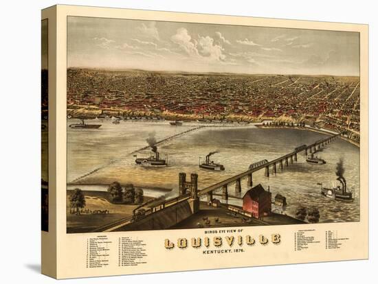 Louisville, Kentucky - Panoramic Map-Lantern Press-Stretched Canvas