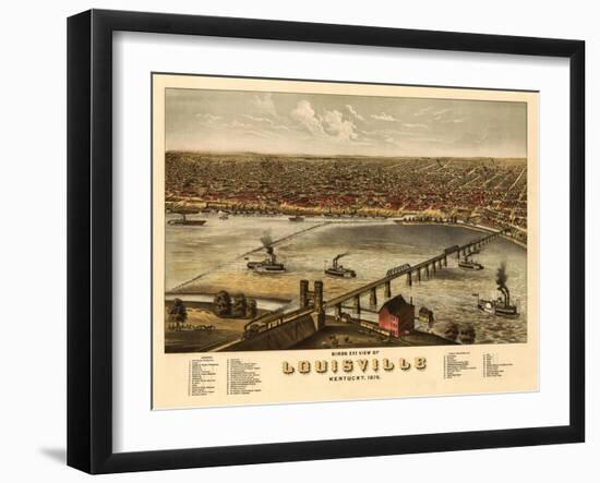 Louisville, Kentucky - Panoramic Map-Lantern Press-Framed Art Print