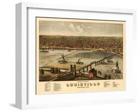 Louisville, Kentucky - Panoramic Map-Lantern Press-Framed Art Print