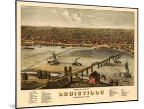 Louisville, Kentucky - Panoramic Map-Lantern Press-Mounted Art Print