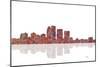 Louisville Kentucky Skyline 1-Marlene Watson-Mounted Premium Giclee Print