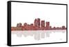 Louisville Kentucky Skyline 1-Marlene Watson-Framed Stretched Canvas