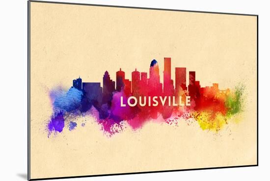 Louisville, Kentucky - Skyline Abstract-Lantern Press-Mounted Art Print