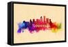 Louisville, Kentucky - Skyline Abstract-Lantern Press-Framed Stretched Canvas