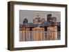 Louisville, Kentucky skyline at dusk, viewed from Jeffersonville, Indiana-Adam Jones-Framed Photographic Print