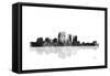 Louisville Kentucky Skyline BG 1-Marlene Watson-Framed Stretched Canvas