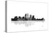 Louisville Kentucky Skyline BG 1-Marlene Watson-Stretched Canvas