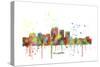 Louisville Kentucky Skyline MCLR 1-Marlene Watson-Stretched Canvas