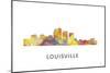 Louisville Kentucky Skyline-Marlene Watson-Mounted Giclee Print