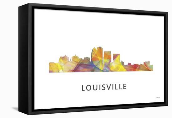 Louisville Kentucky Skyline-Marlene Watson-Framed Stretched Canvas