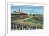 Louisville, Kentucky - Souvenir of the Kentucky Derby; Race Scene-Lantern Press-Framed Premium Giclee Print