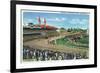 Louisville, Kentucky - Souvenir of the Kentucky Derby; Race Scene-Lantern Press-Framed Premium Giclee Print