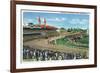 Louisville, Kentucky - Souvenir of the Kentucky Derby; Race Scene-Lantern Press-Framed Art Print