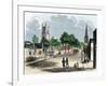 Louisville (Kentucky Usa), at the Intersection of Green Street and the 6Th, circa 1850 - Colorisee-null-Framed Giclee Print