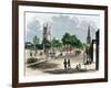 Louisville (Kentucky Usa), at the Intersection of Green Street and the 6Th, circa 1850 - Colorisee-null-Framed Giclee Print