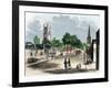 Louisville (Kentucky Usa), at the Intersection of Green Street and the 6Th, circa 1850 - Colorisee-null-Framed Giclee Print