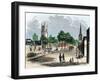 Louisville (Kentucky Usa), at the Intersection of Green Street and the 6Th, circa 1850 - Colorisee-null-Framed Giclee Print