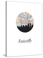 Louisville Map Skyline-Paperfinch 0-Stretched Canvas