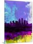 Louisville Watercolor Skyline-NaxArt-Mounted Art Print