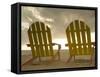 Lounge Chair Facing Caribbean Sea, Placencia, Stann Creek District, Belize-Merrill Images-Framed Stretched Canvas